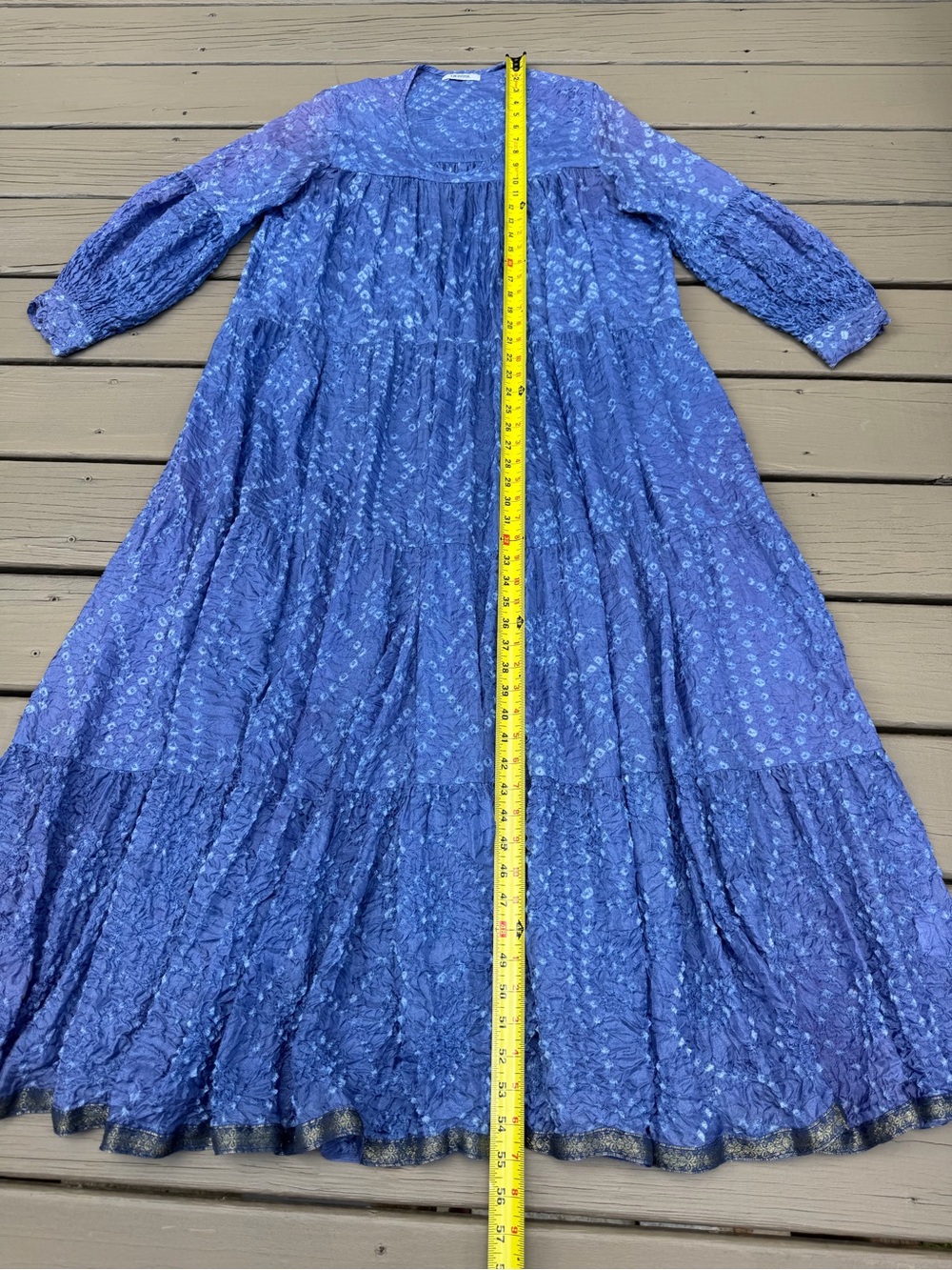 V.DE.VINSTER Blue Floral Tiered Maxi Dress size S - Picture 15 of 16